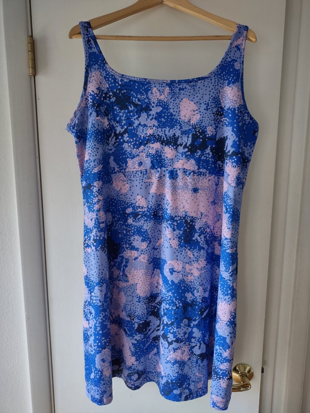 Columbia PFG Sleeveless Dress Women’s 1X Blue Pink Fishing Gear Stretch